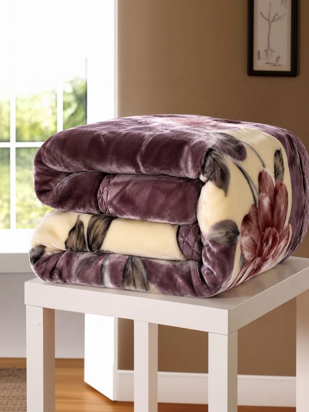 Comfowell White Floral Heavy Winter Blanket-picture-4