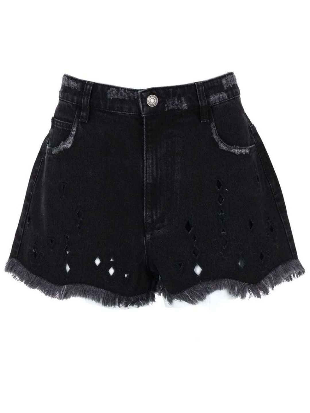 Black Embroidered Shorts-image-11