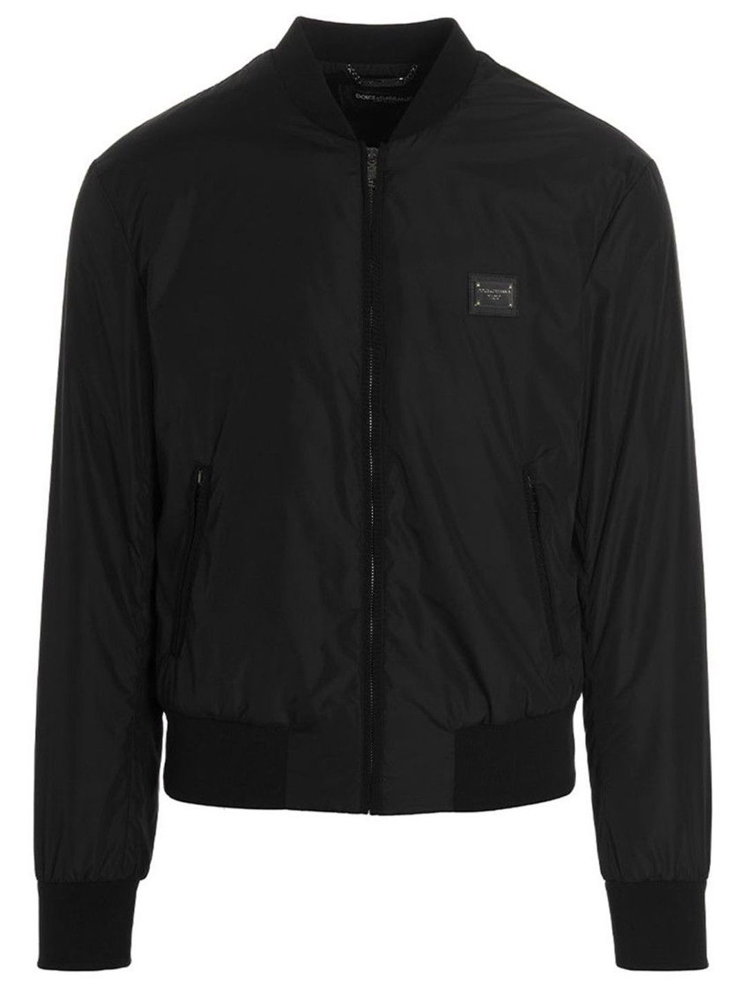 Dolce & Gabbana Black Logo Plaque Bomber Jacket-image-44