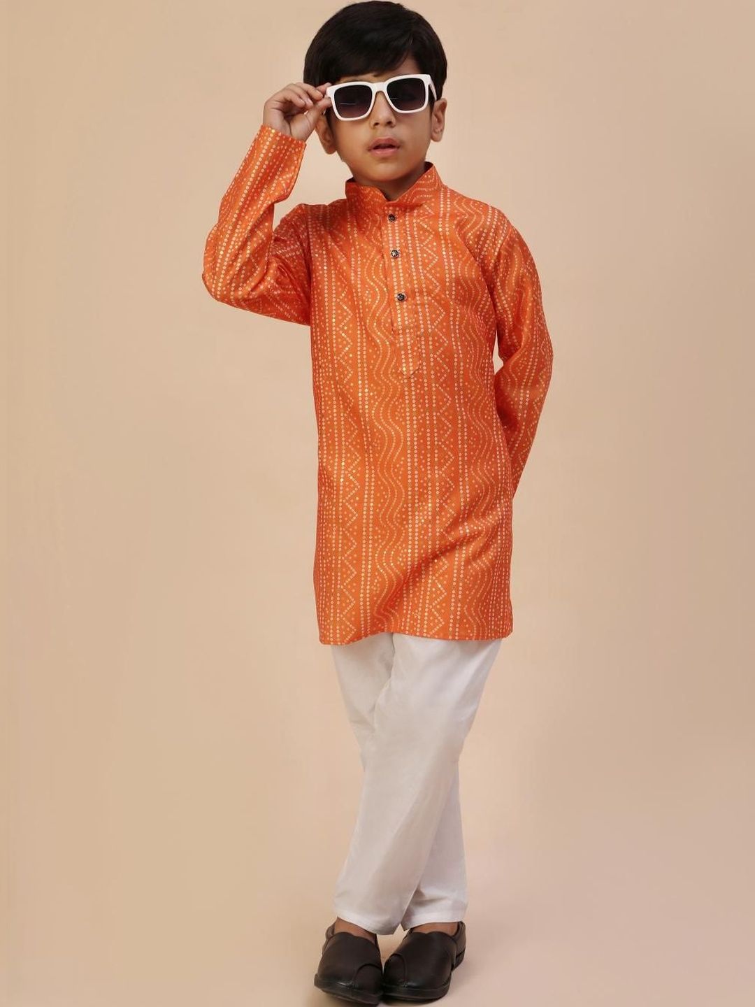 Pro-Ethic STYLE DEVELOPER Boys Bandhani Printed Regular Kurta with Pyjamas-image-2