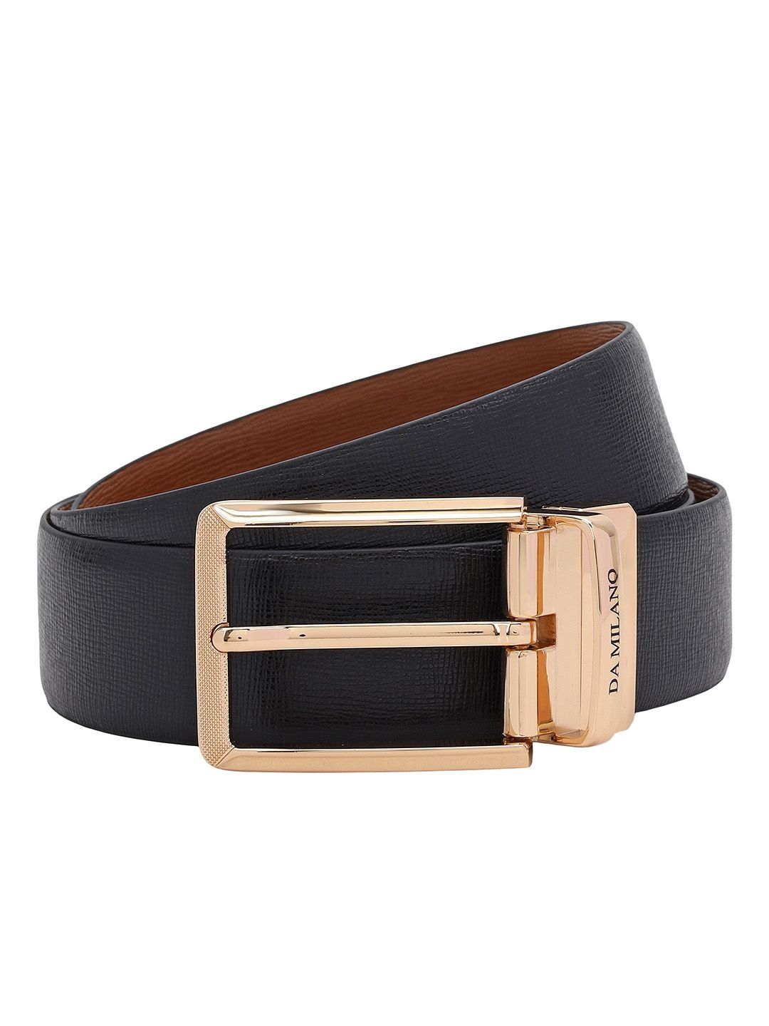 Da Milano Men Textured Leather Reversible Formal Belt-picture-35