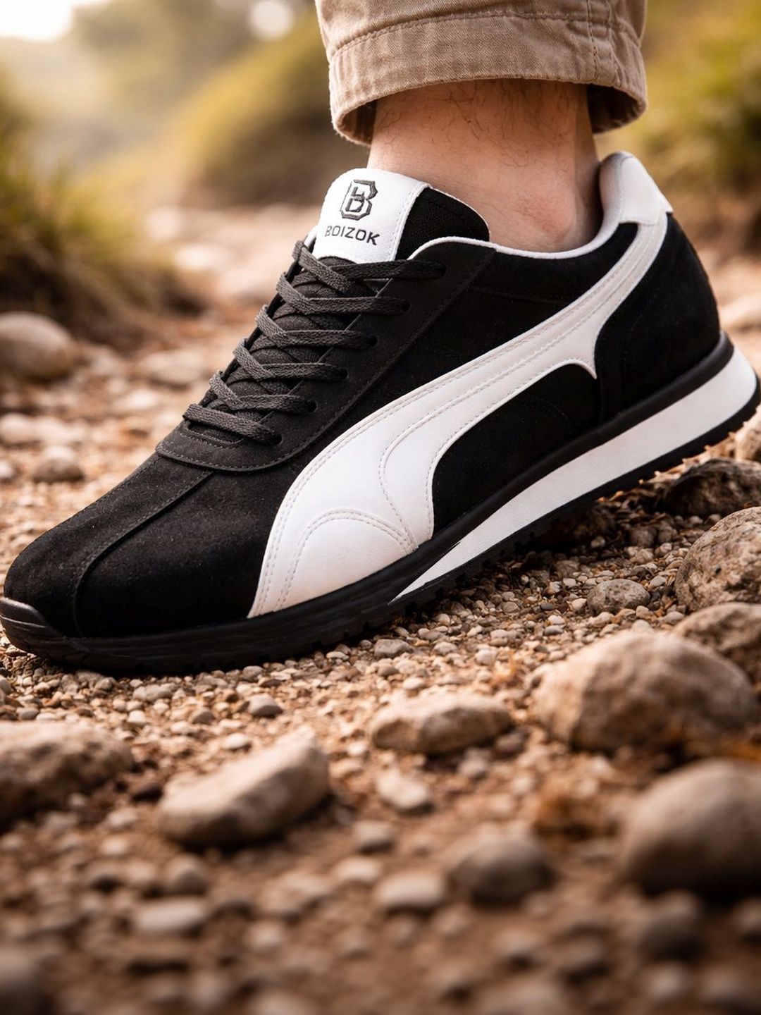 Boizok Men Colourblocked Suede Sneakers-image-42