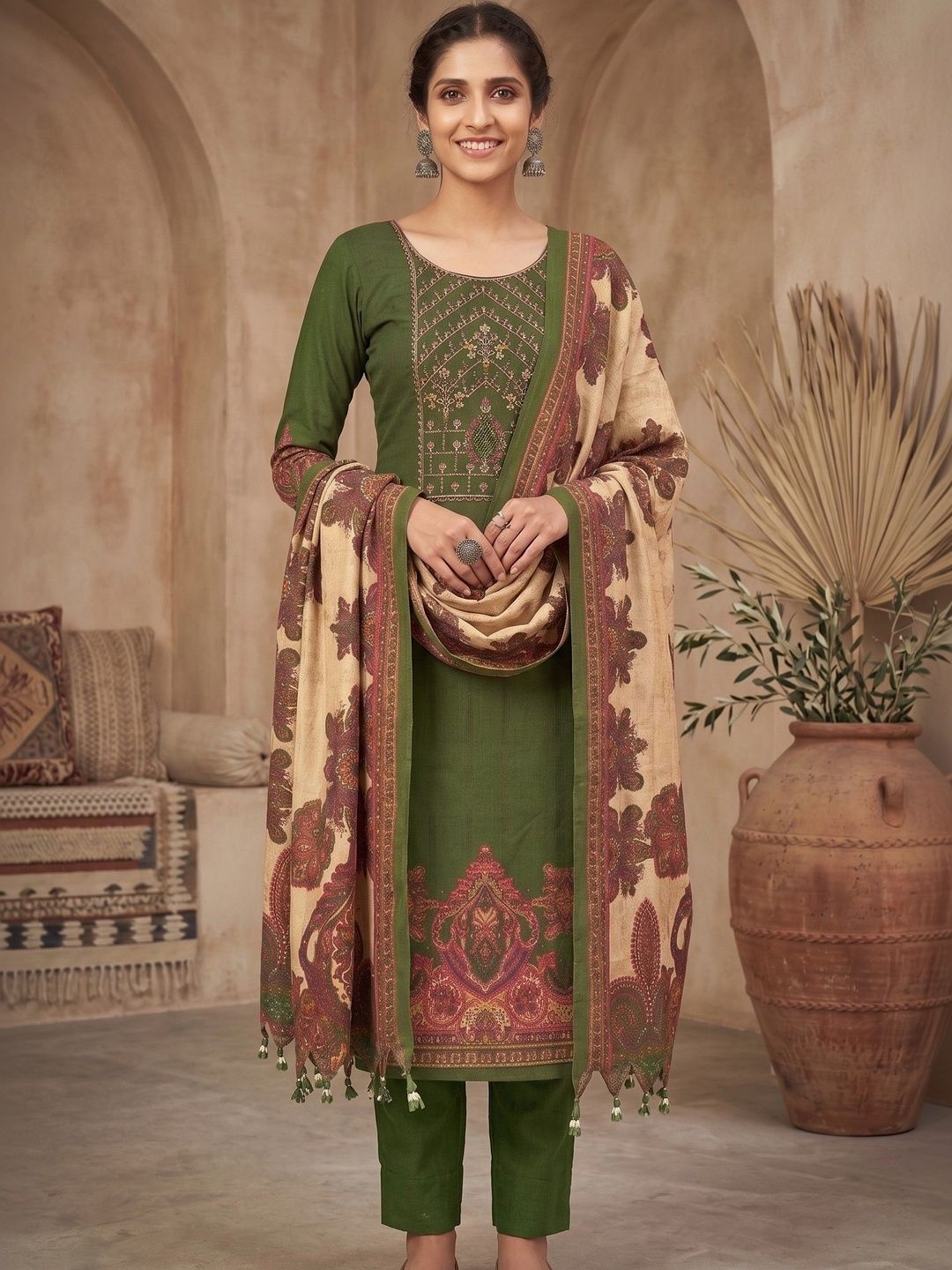 Rosaniya Embroidered Unstitched Dress Material-picture-43