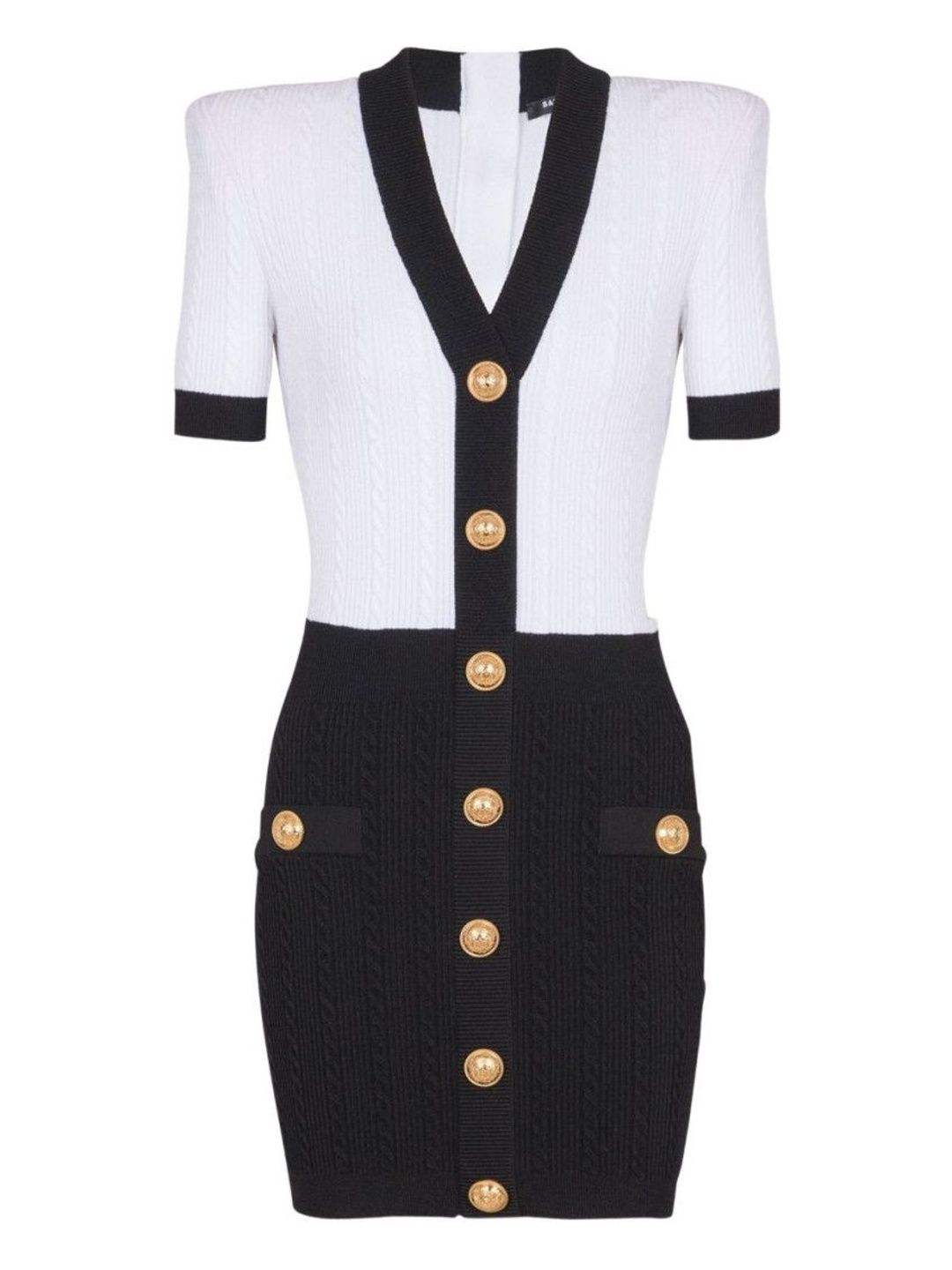 Balmain Blackwhite Knitted Dress-picture-35