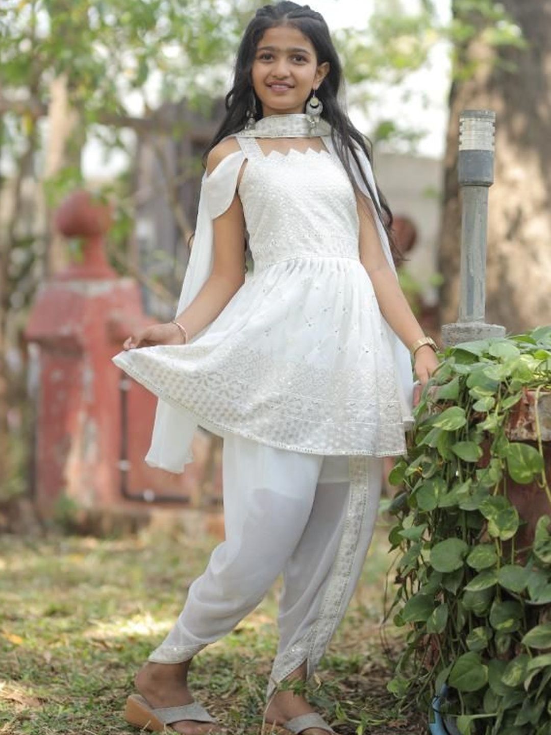 DIGILINE Girls Embellished Dhoti Pants-picture-23