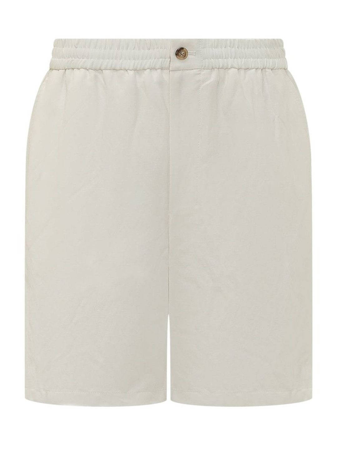 Off White Solid Shorts-image-29