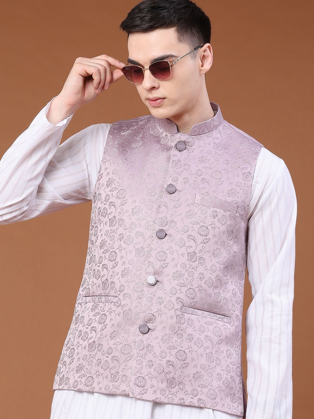 V-Mart Woven Design Woven Nehru Jackets-picture-47