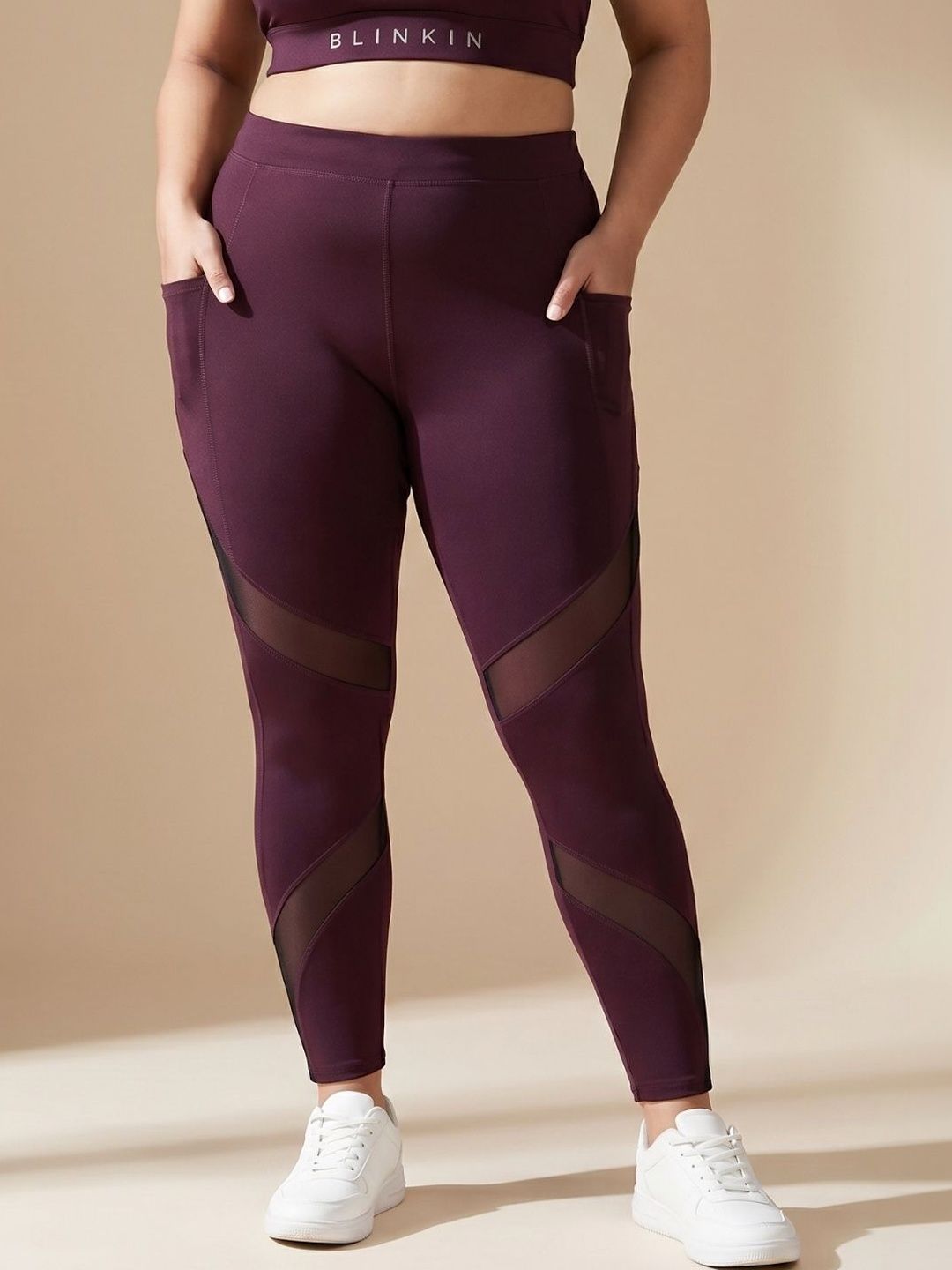 Blinkin Patterned Dry Fit High-Waist Ankle Length Tights-picture-45