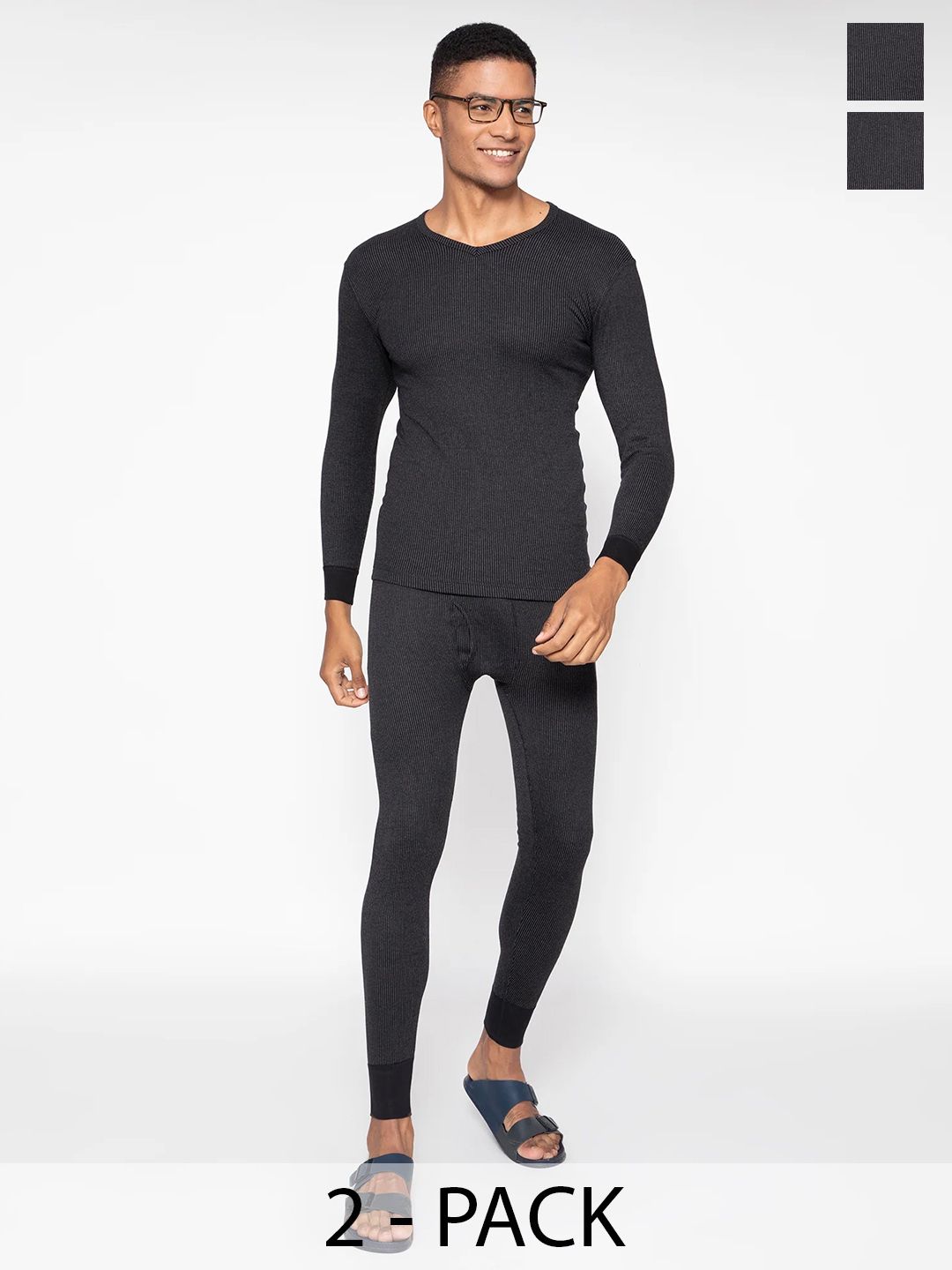 Sporto by Macho Pack of 2 Striped Thermal Set-picture-43
