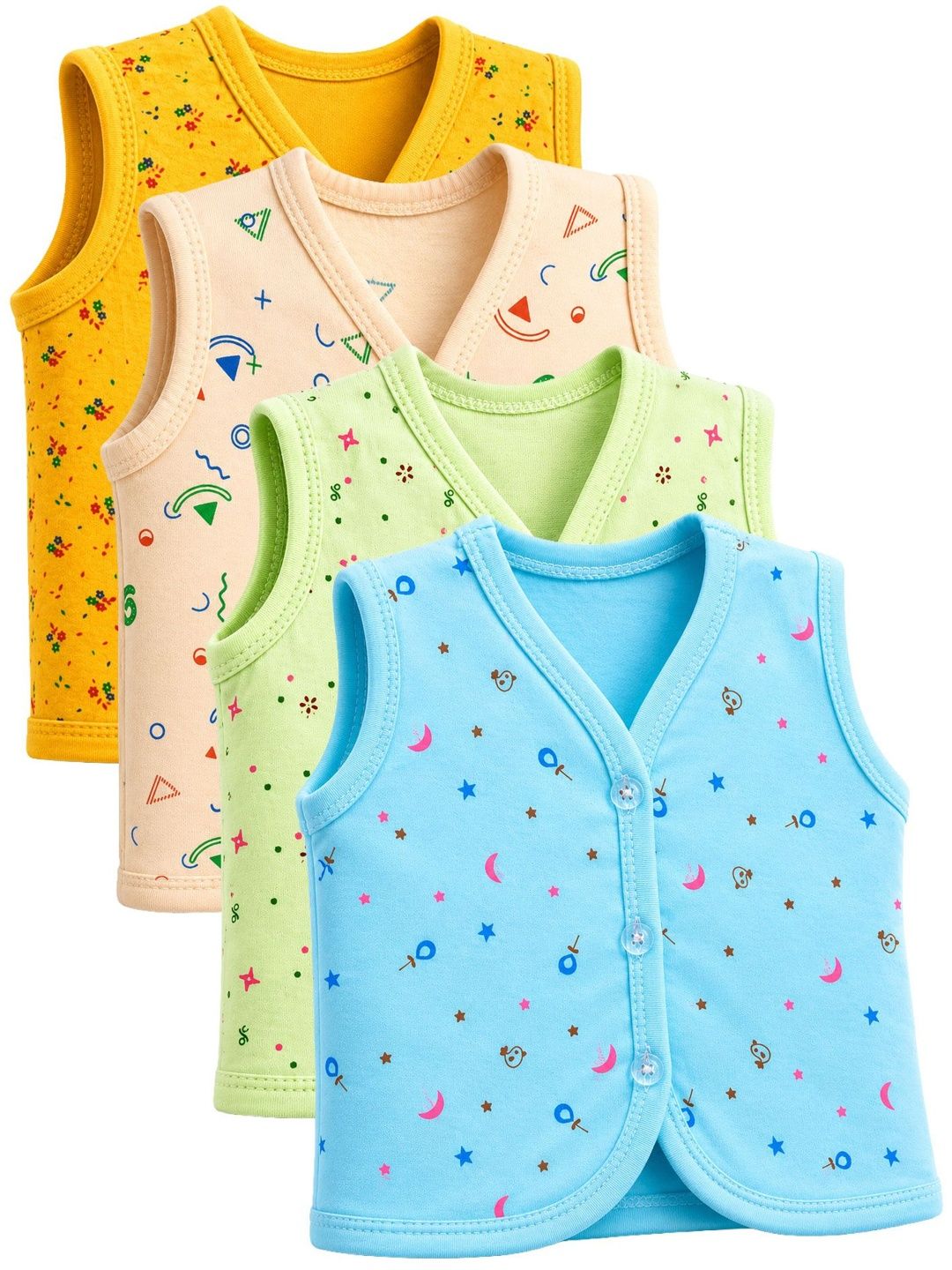 DON CARE Pack of 4 Printed Assorted Cotton Basic-image-4