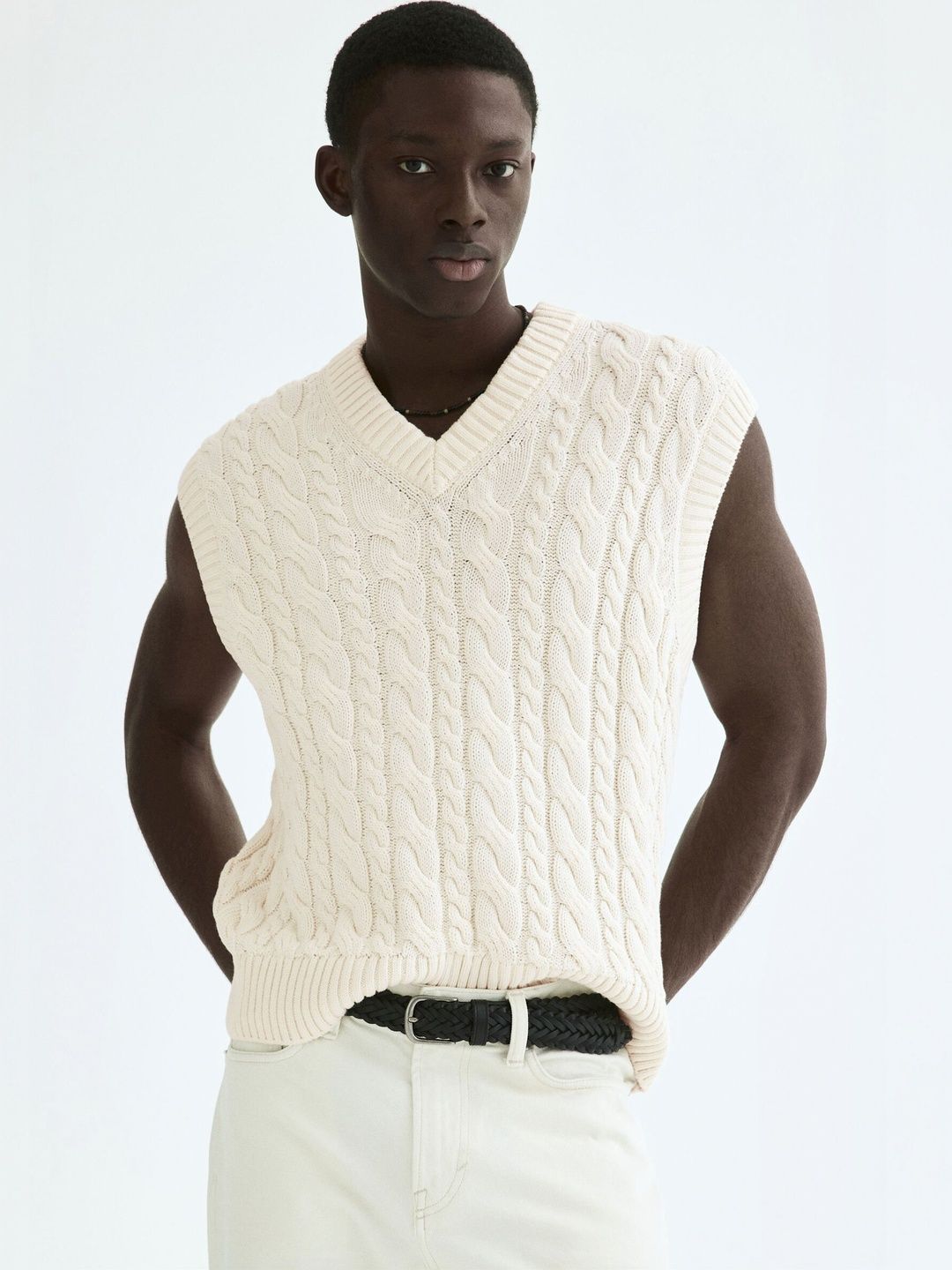 H&M Men Cable Knit Sweater Vest-picture-16