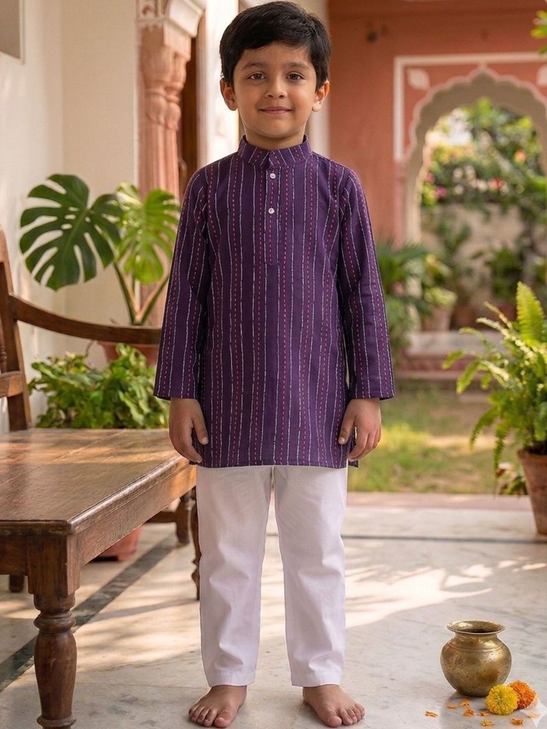 Sangria Boys Printed Regular Pure Cotton Kurta with Pyjamas-picture-49