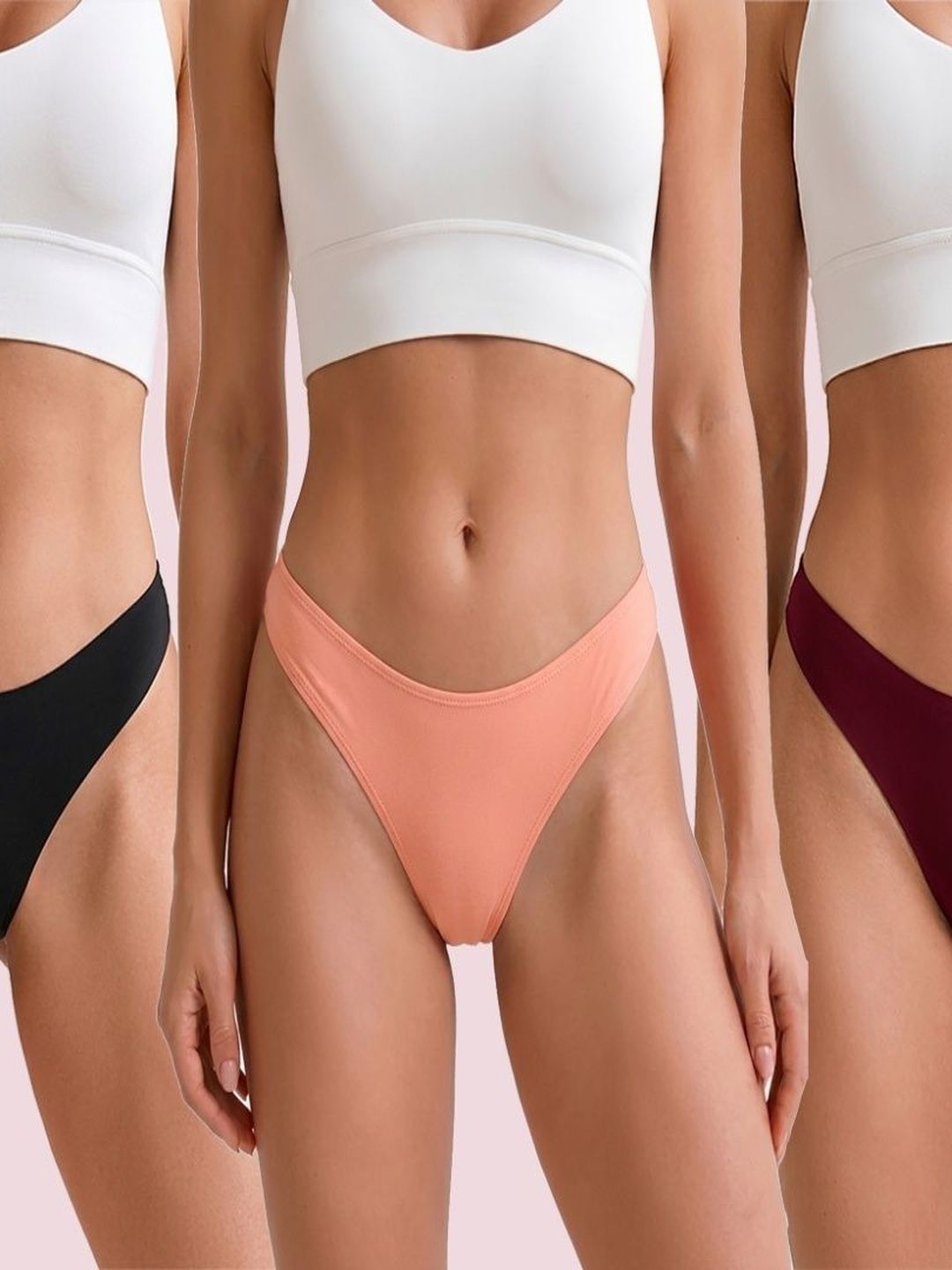 Think Tech Women Pack of 3 Assorted Cotton Thongs-picture-42