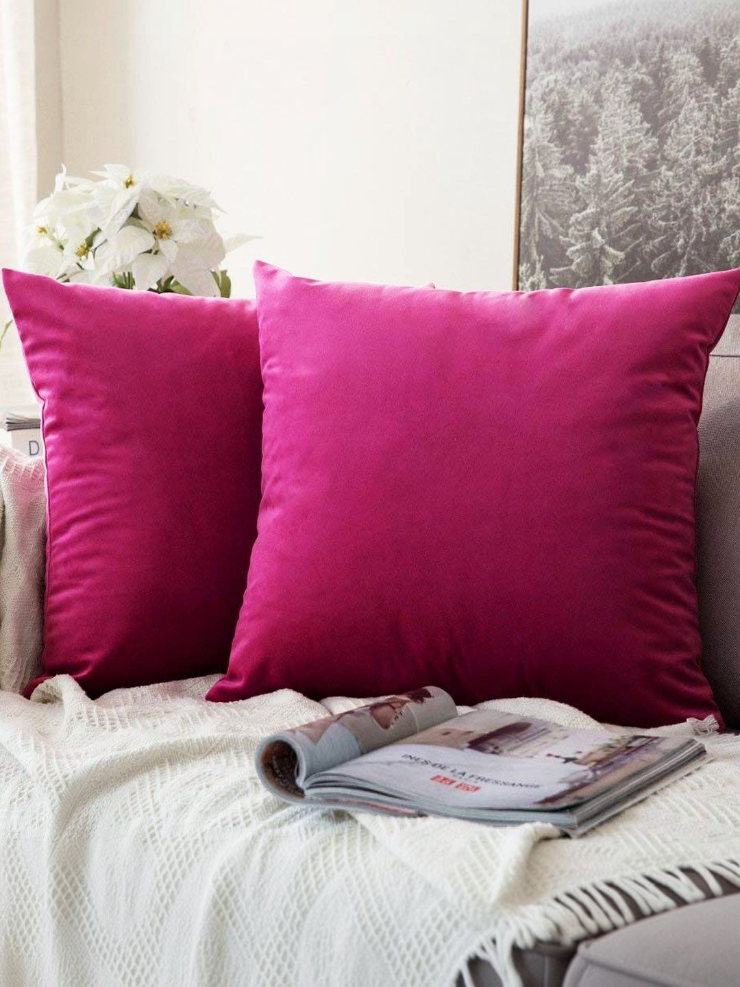 Khooti Pink Set of 2 Velvet Square Cushion Covers-picture-39