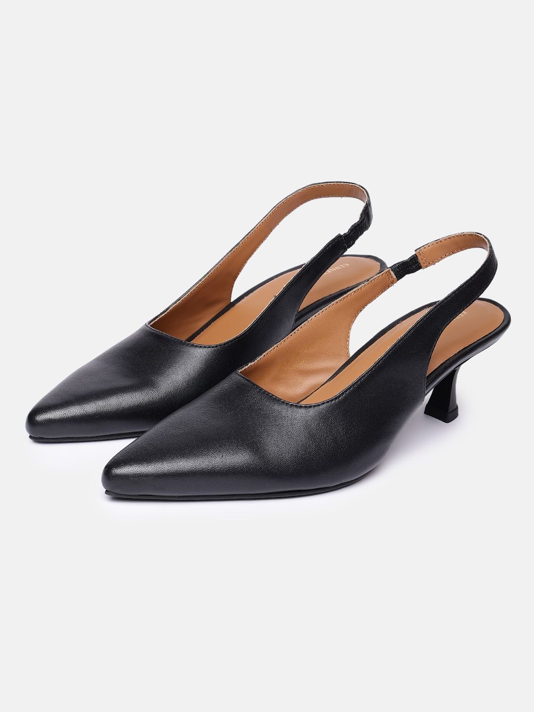 Kenneth Cole Textured Leather Kitten Heeled Mules-picture-36