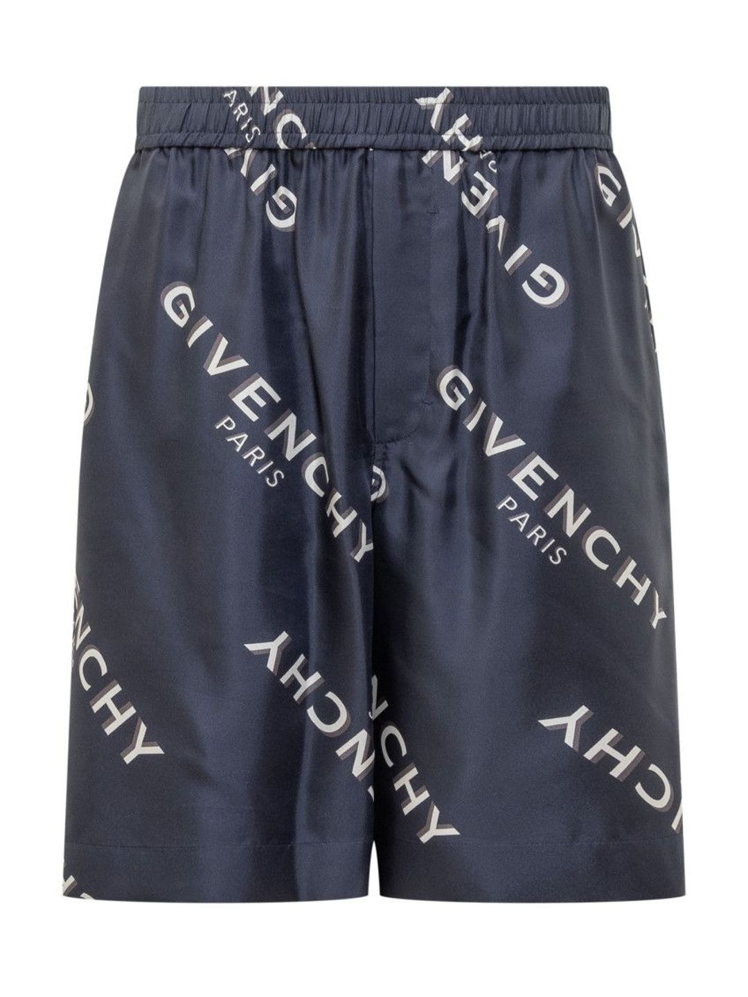 givenchy Navy Blue Logo Shorts-picture-30
