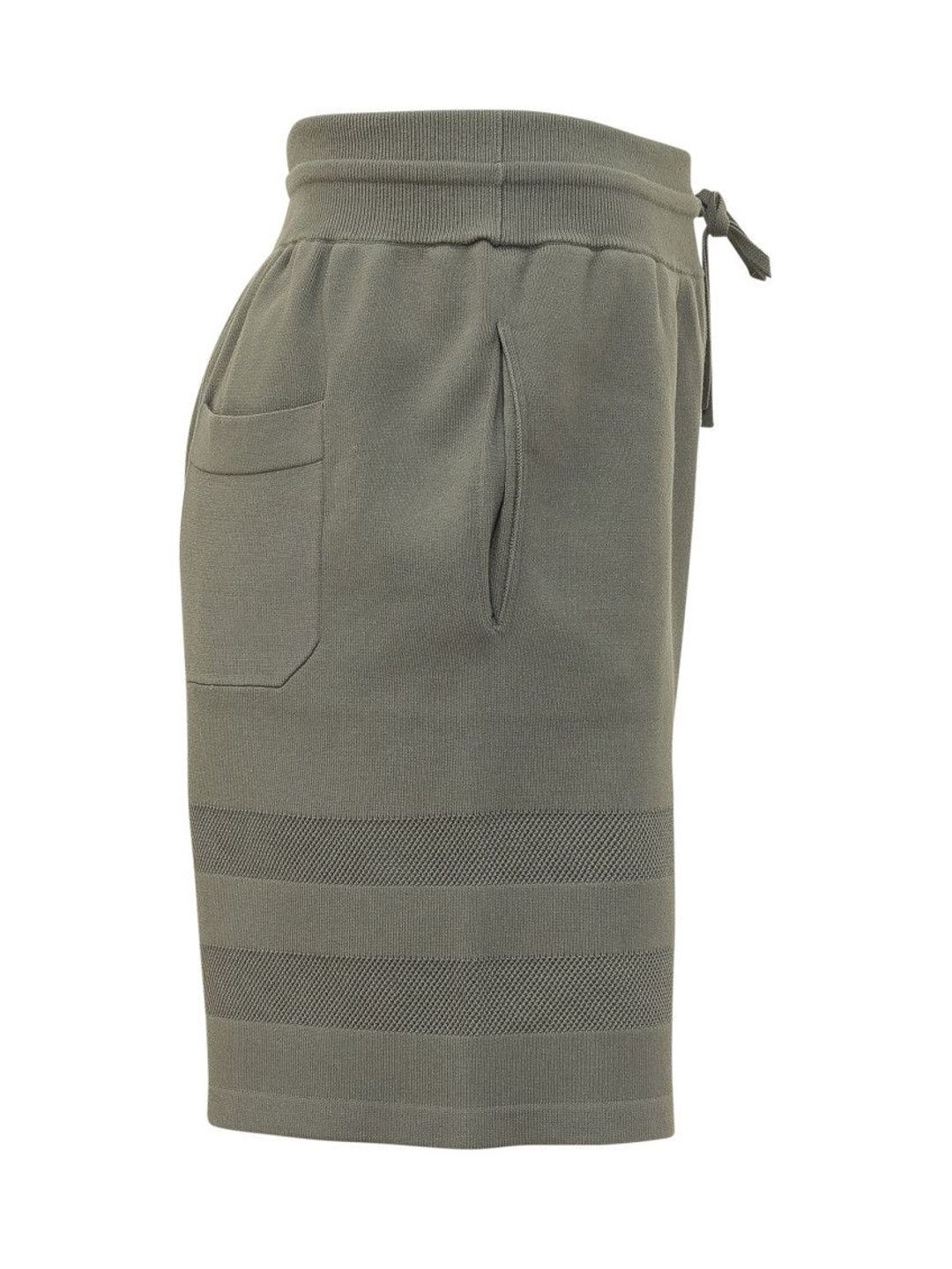 Green Textured Shorts-image-13
