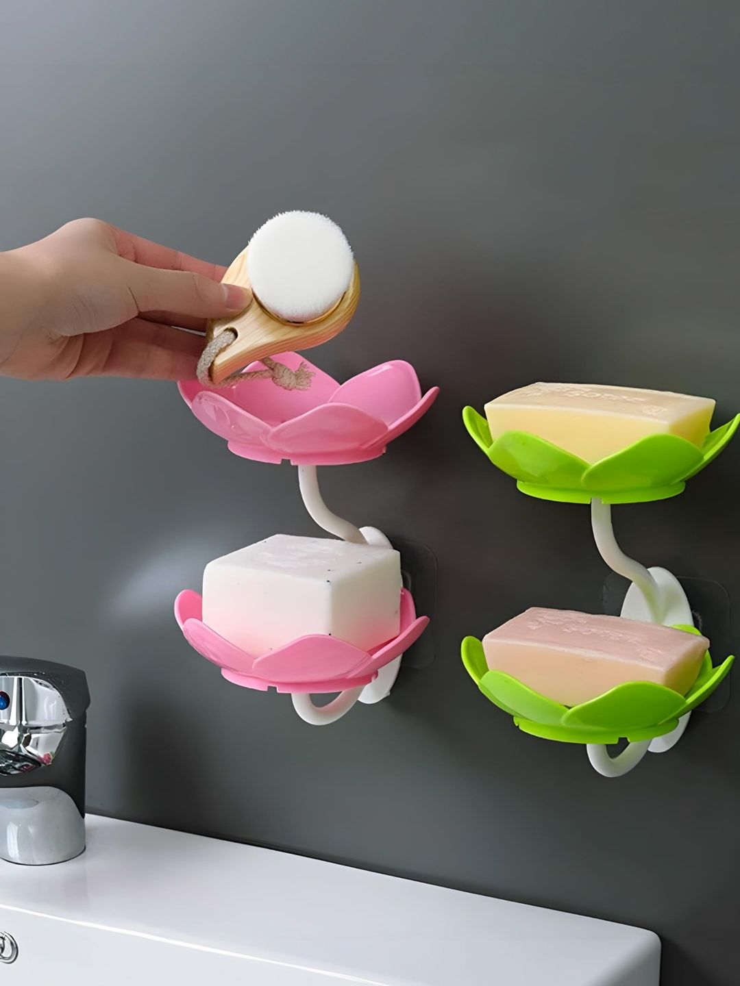 DeoDap Multicoloured Plastic Bathroom Accessories-picture-28