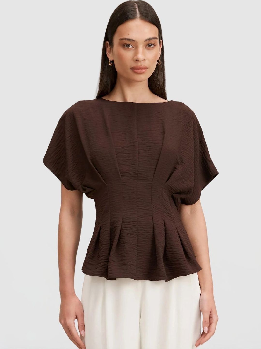 Forever New Batwing Sleeve Peplum Top-image-8