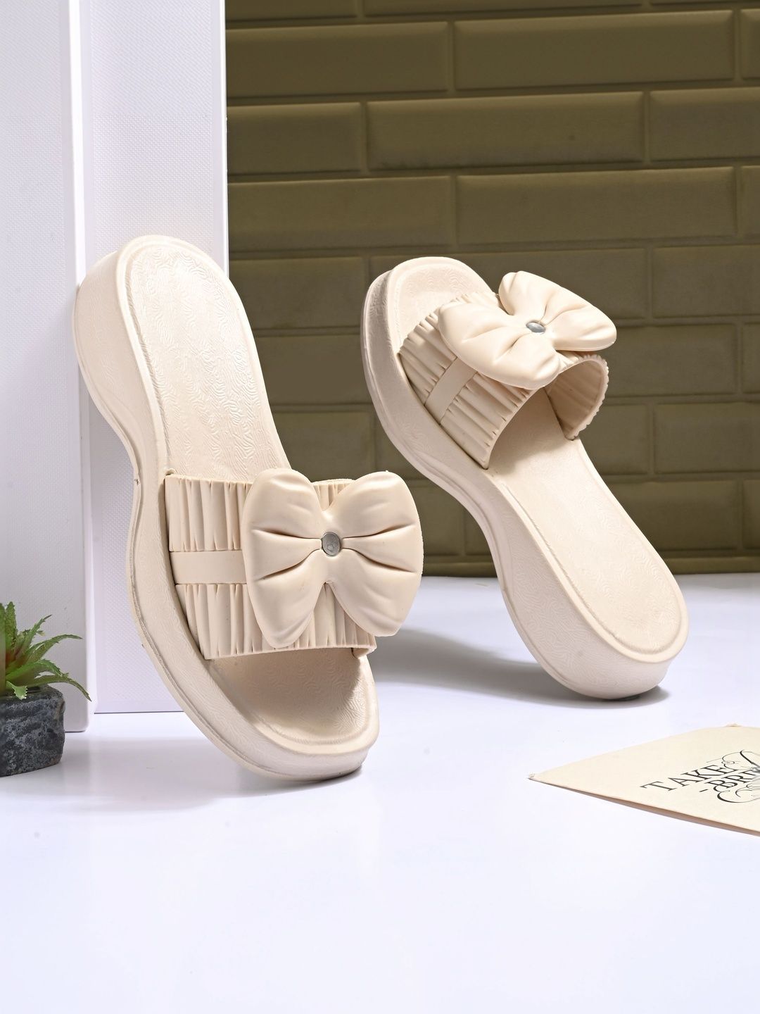 CORSICA Textured Wedge Sandals with Bows-image-5