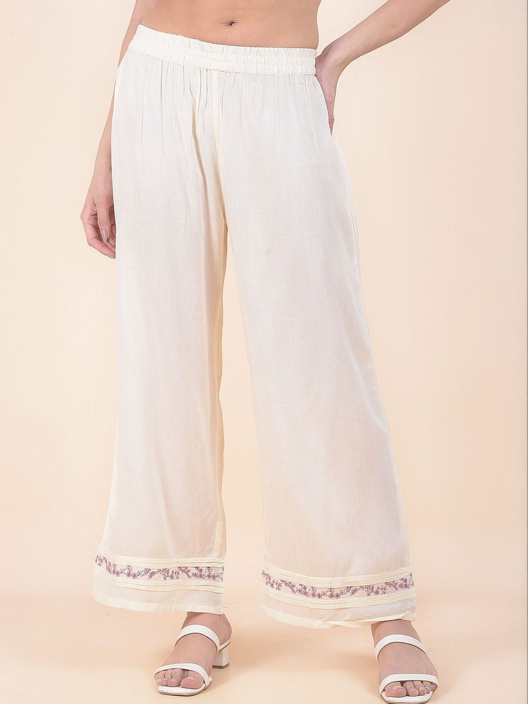Cantabil Women Floral Embroidered Ethnic Palazzos-image-38