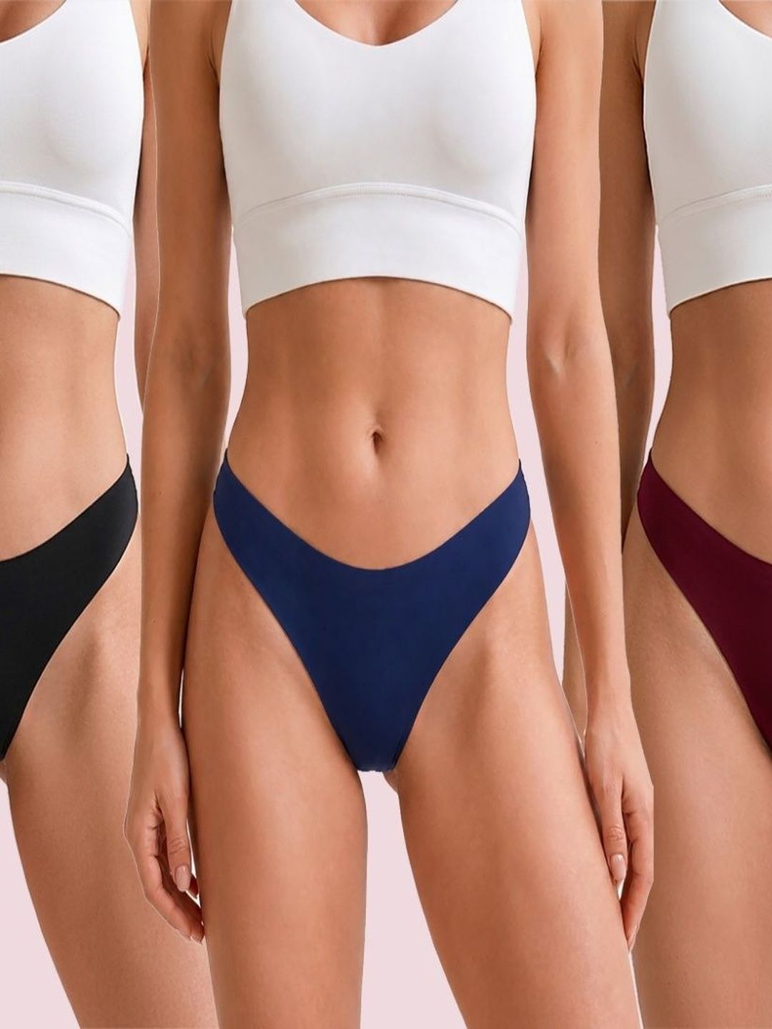 Think Tech Women Pack of 3 Assorted Cotton Thongs-picture-39