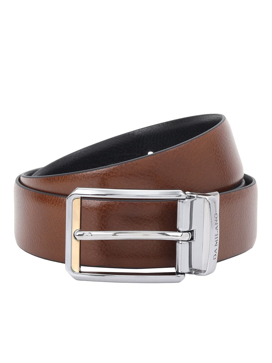 Da Milano Men Textured Leather Reversible Formal Belt-picture-36