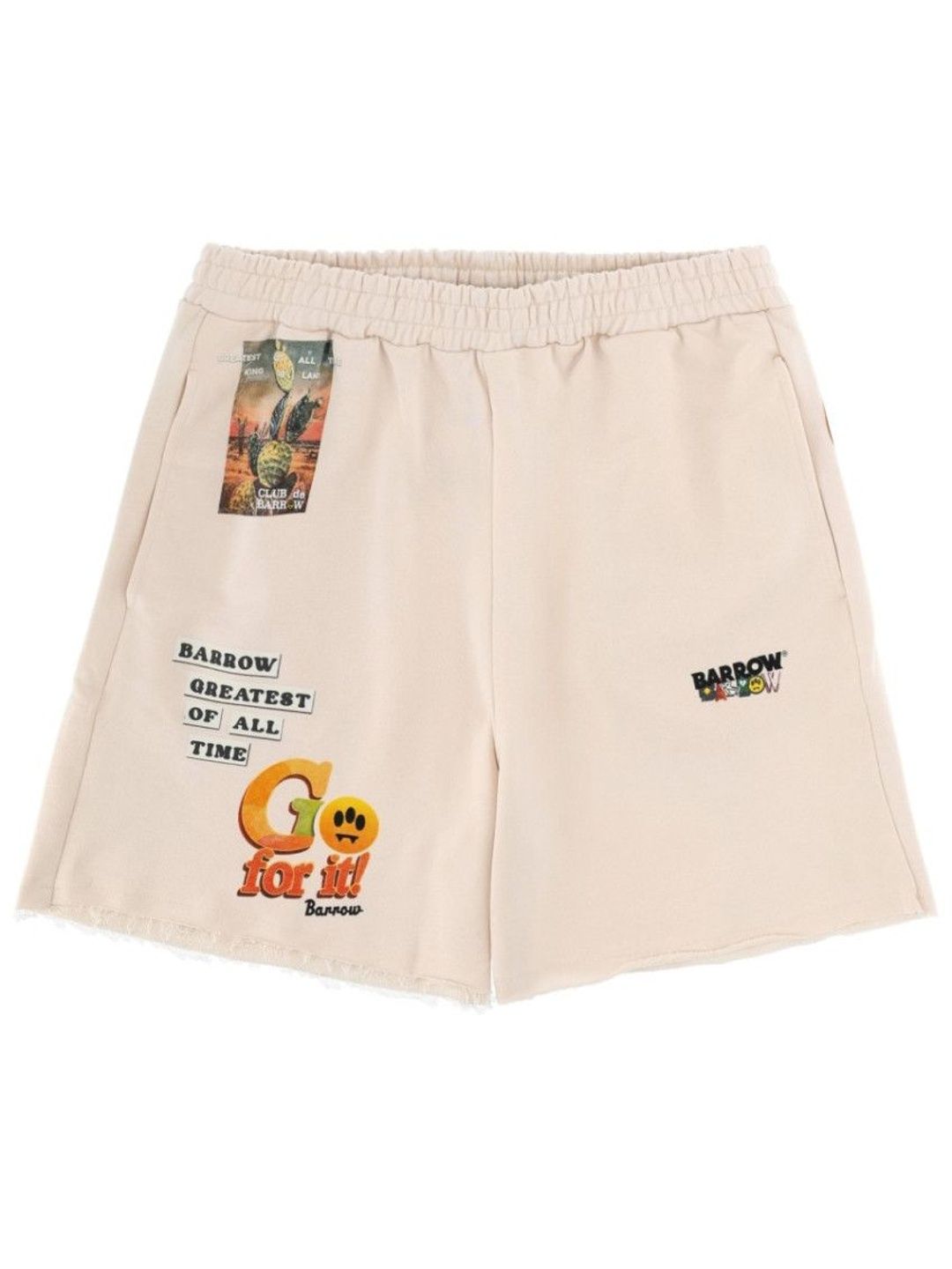 Beige Graphic Shorts-image-5