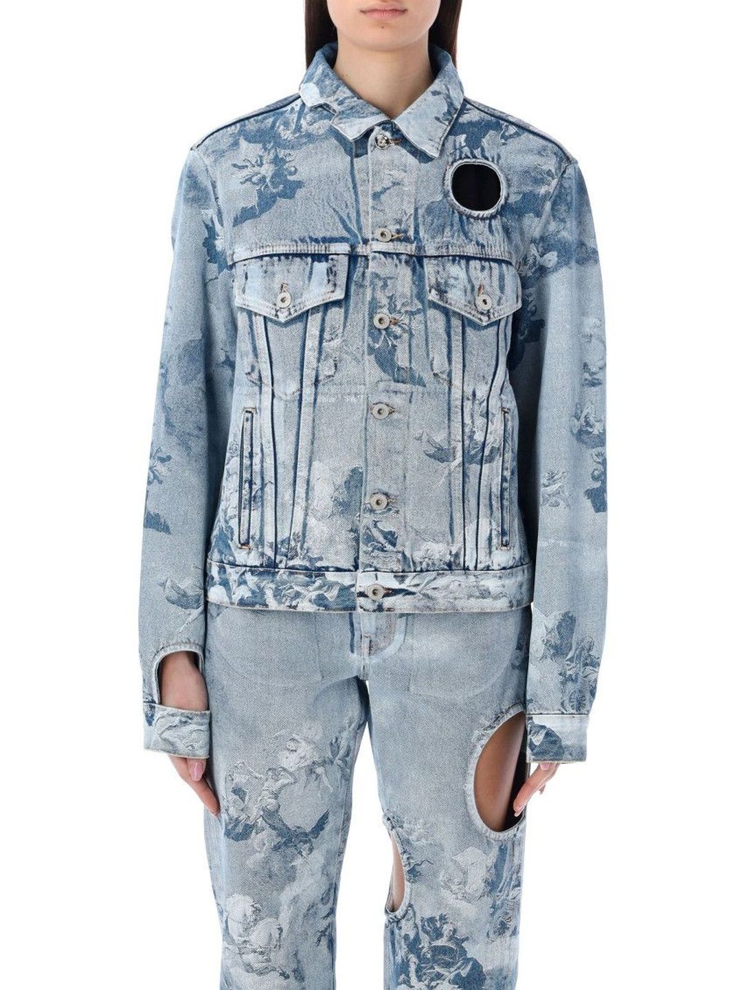 Off-White Blue Regular Fit Jacket-image-1