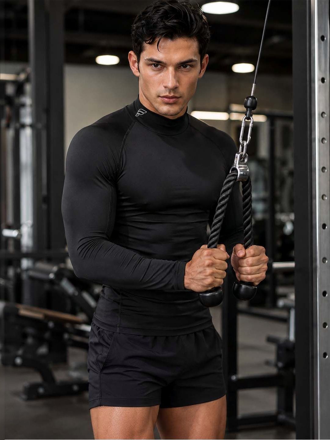 Friskers Men Brand Logo High Neck Anti Odour Compression T-shirt-picture-15