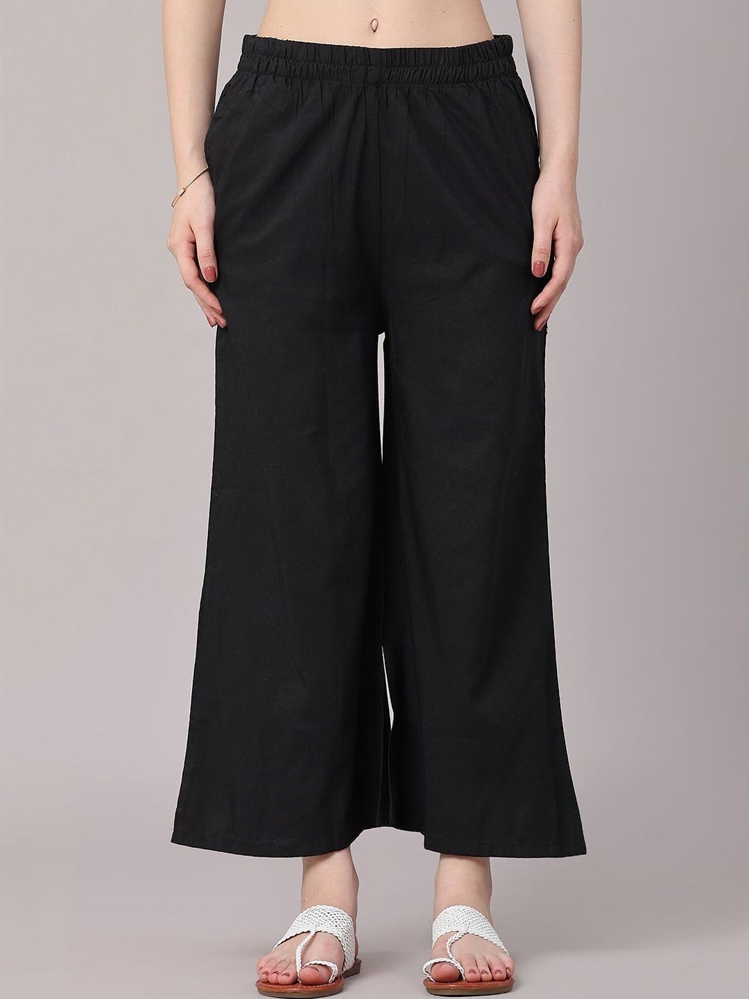 LIMEROAD Women Cropped Ethnic Palazzos-image-11