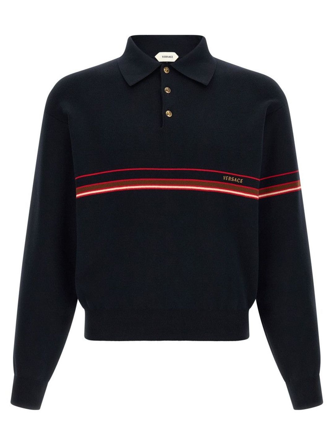 Blue Stripes Shirt Collar Polo-image-44