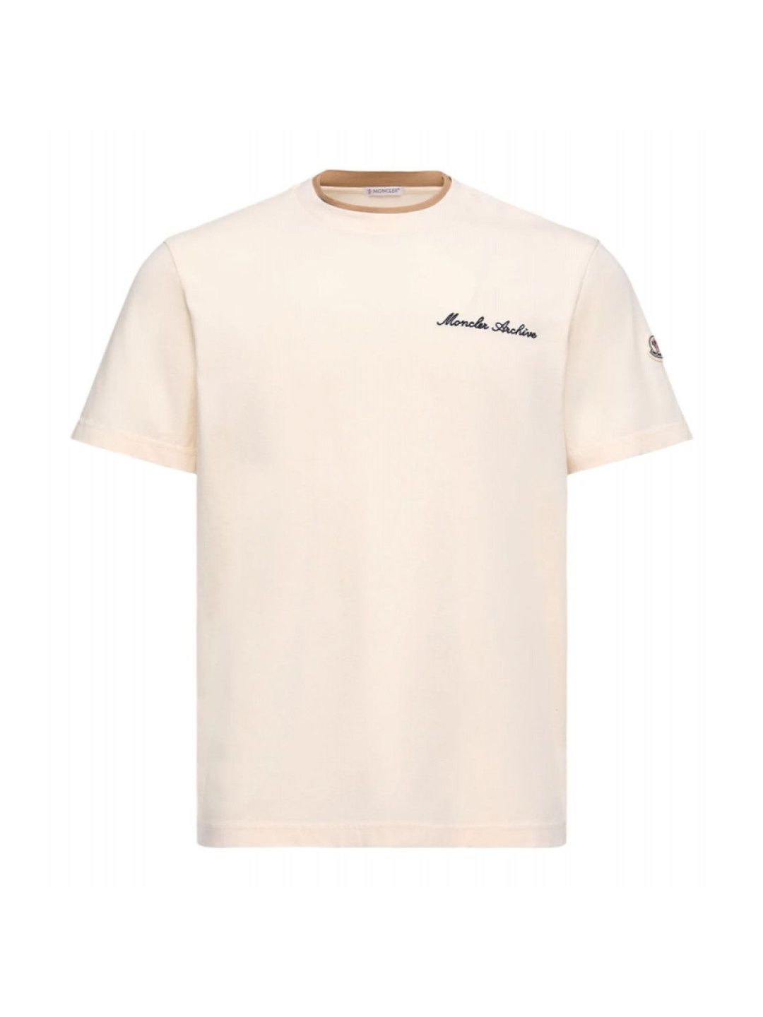 Moncler Beige Logo Crew Neck T-Shirt-picture-46