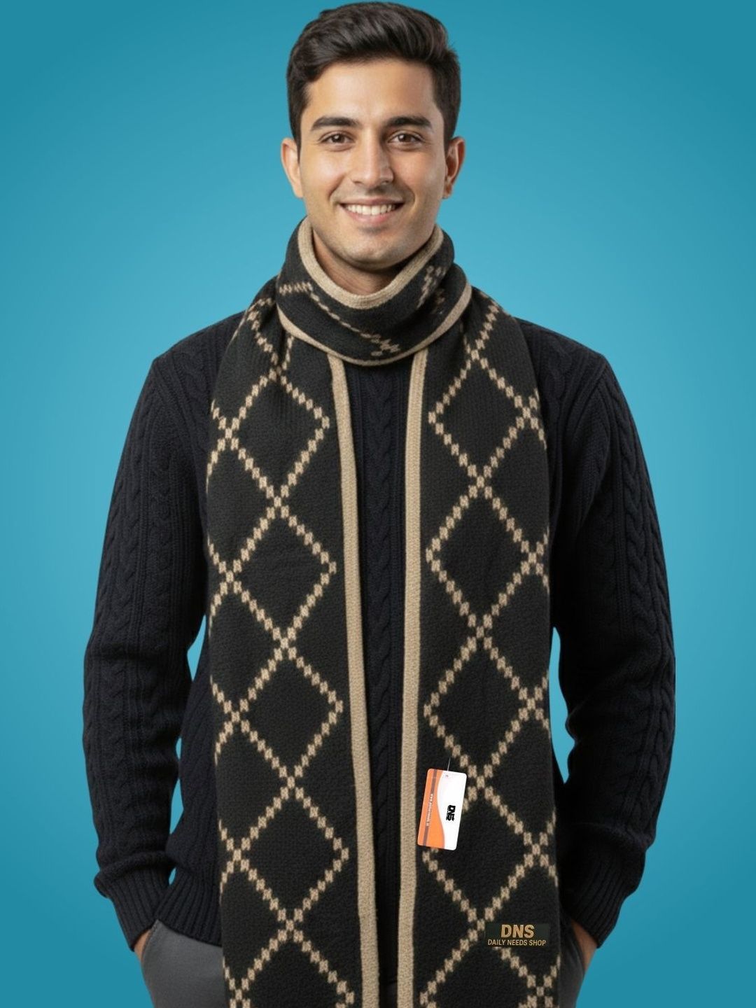 Daily Needs Shop Men Patterned Merino Wool Mufflers-image-33