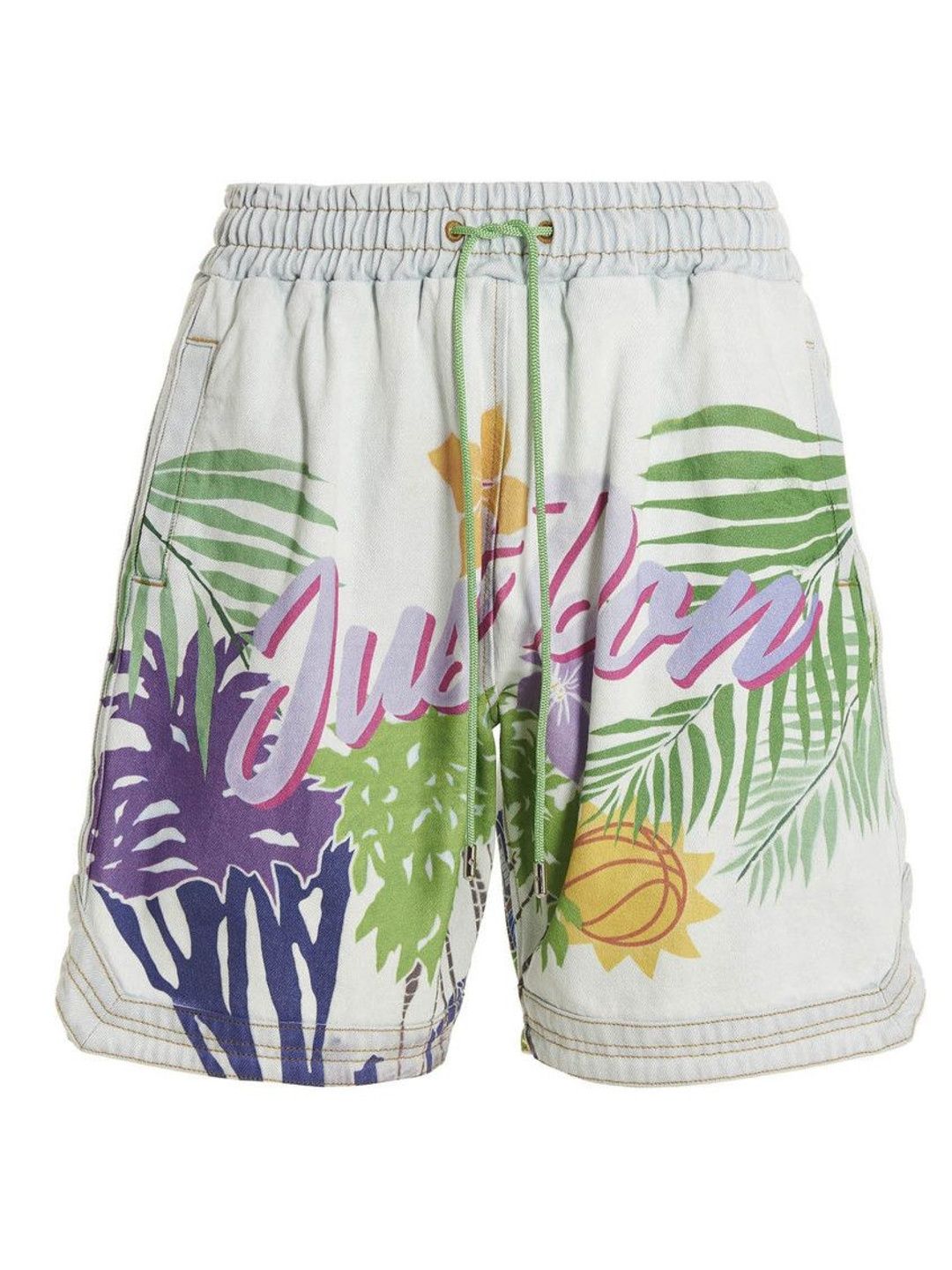 Light Blue Graphic Shorts-image-44
