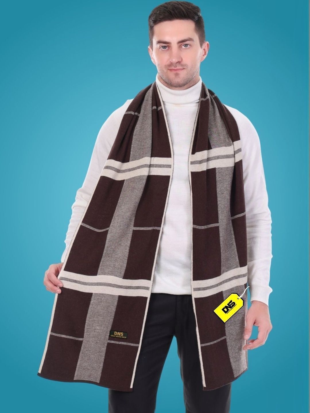 Daily Needs Shop Men Checked Merino Wool Mufflers-image-8