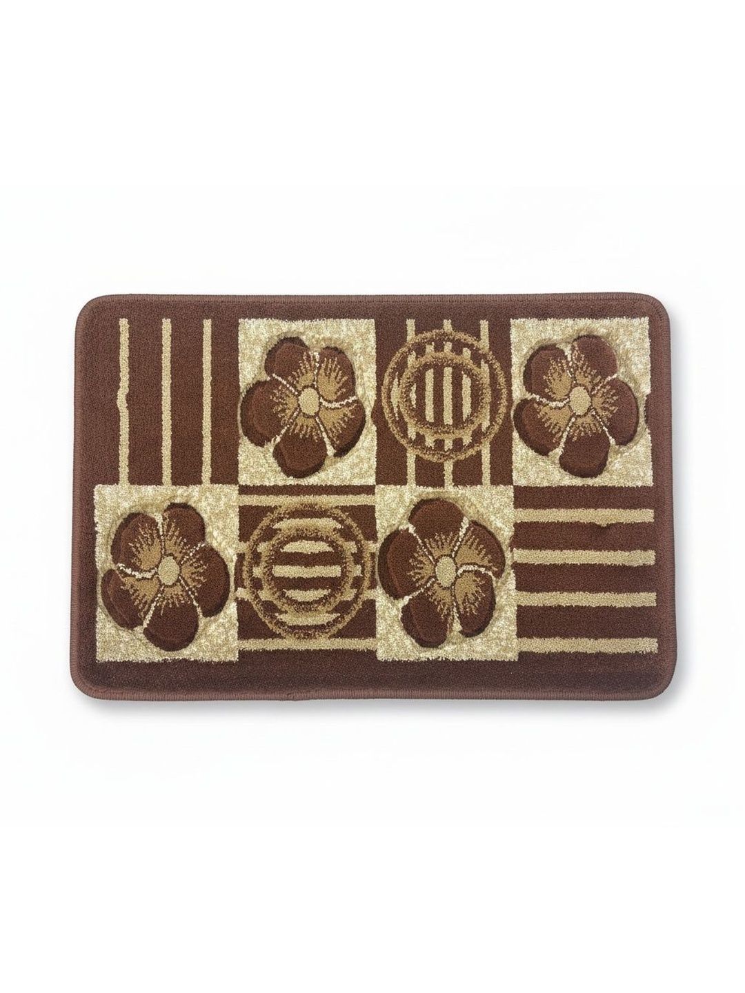 Themes Furnishings & Decor Beige & Brown Geometric & Floral Design Doormat-image-13