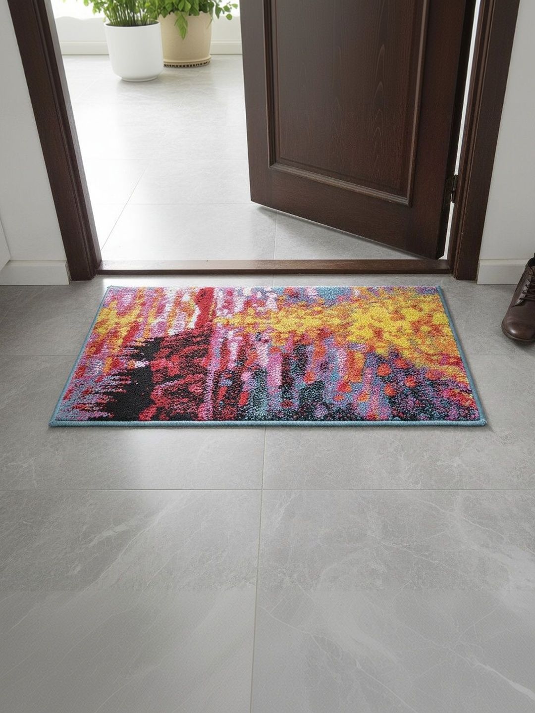 Themes Furnishings & Decor Grey Self Design Doormats-image-21
