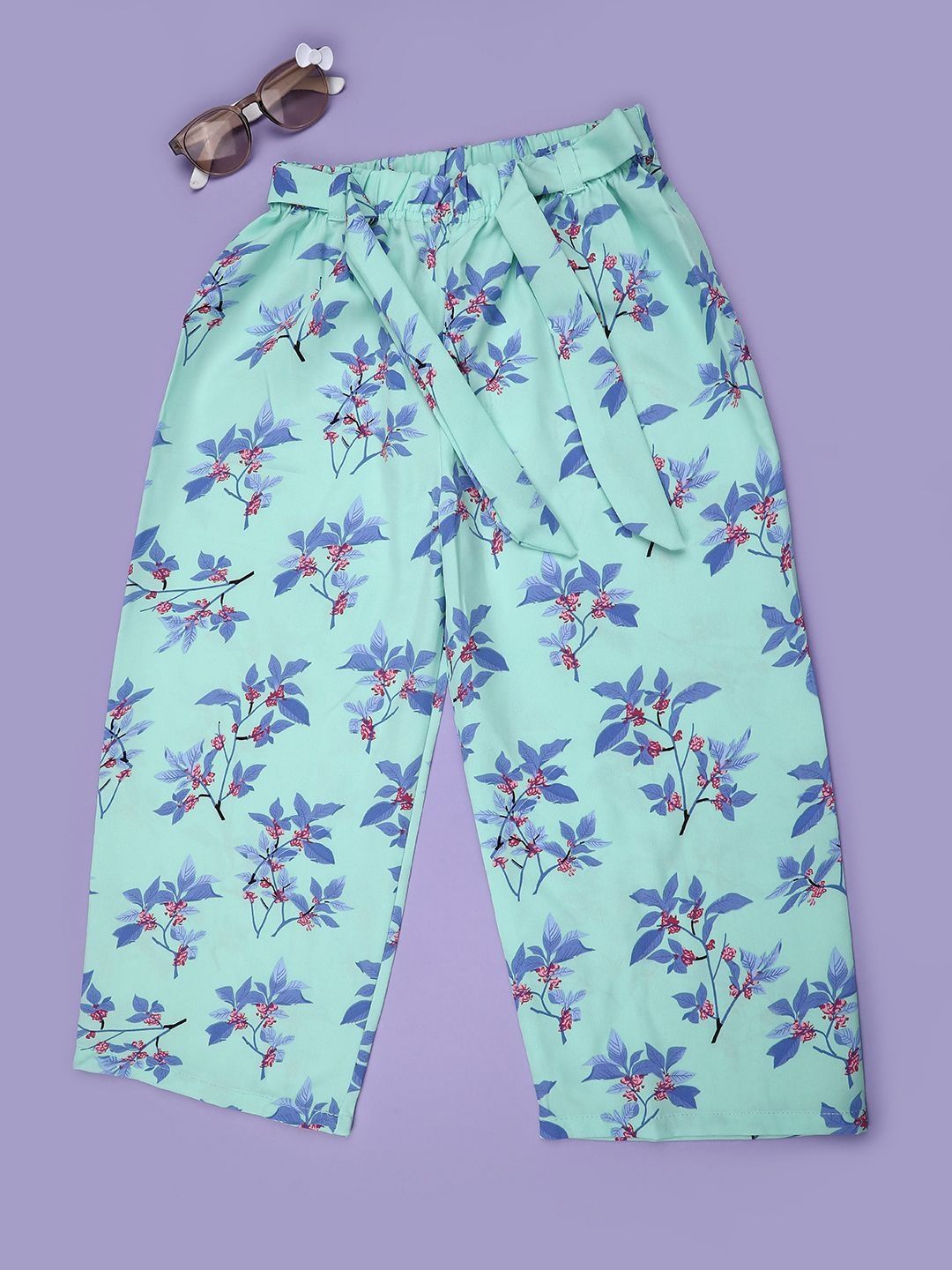 V-Mart Girls Floral Printed Cropped Palazzos-picture-30