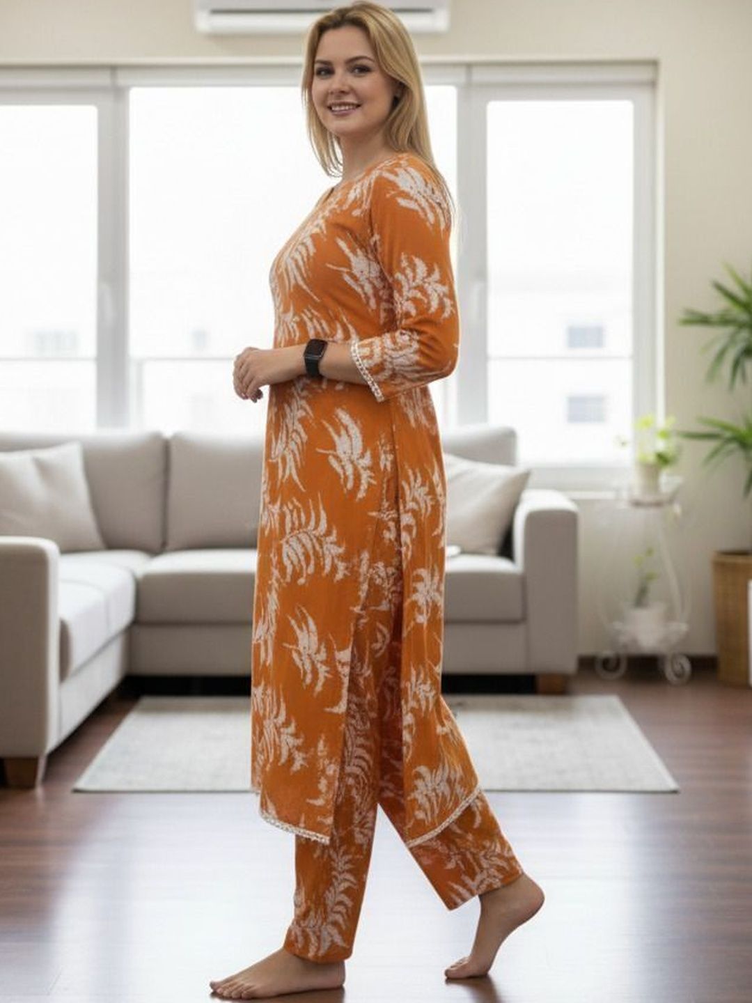 YANDZONE Women Ethnic Motifs Printed Regular Kurta with Palazzos-picture-14