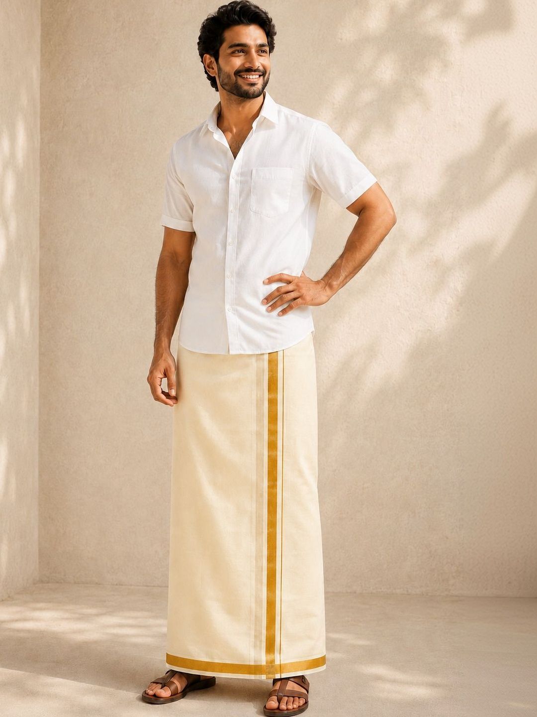 Shyam Handloom Men Striped Dhoti Dhotis-picture-41