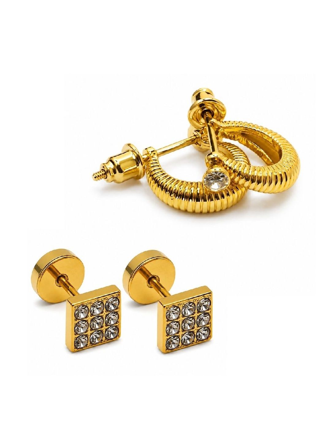 Adhvik Square Studs Earrings-picture-11