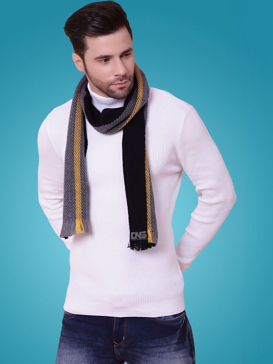 Daily Needs Shop Men Striped Merino Wool Mufflers-image-11