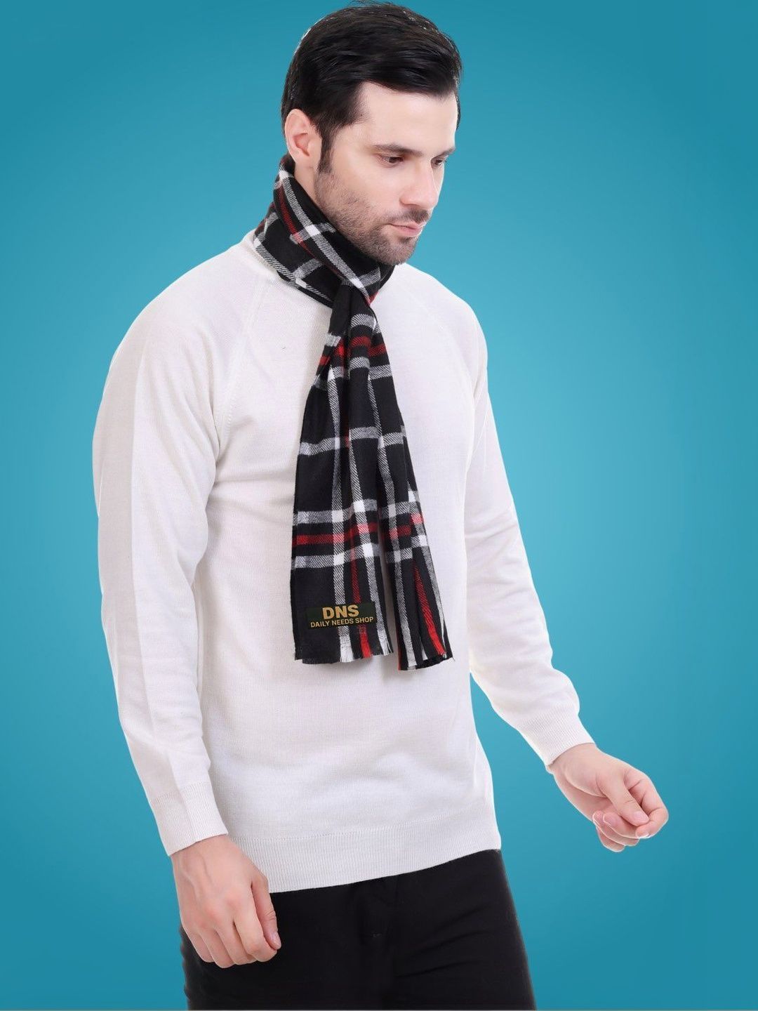 Daily Needs Shop Men Checked Merino Wool Mufflers-image-19