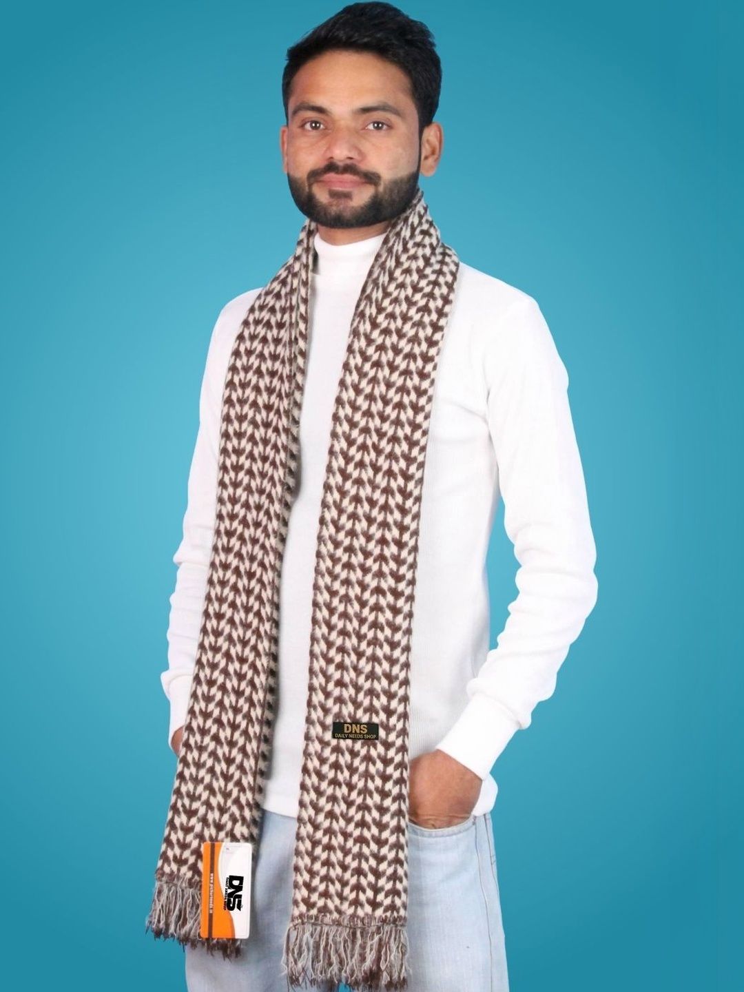 Daily Needs Shop Men Patterned Merino Wool Mufflers-image-9