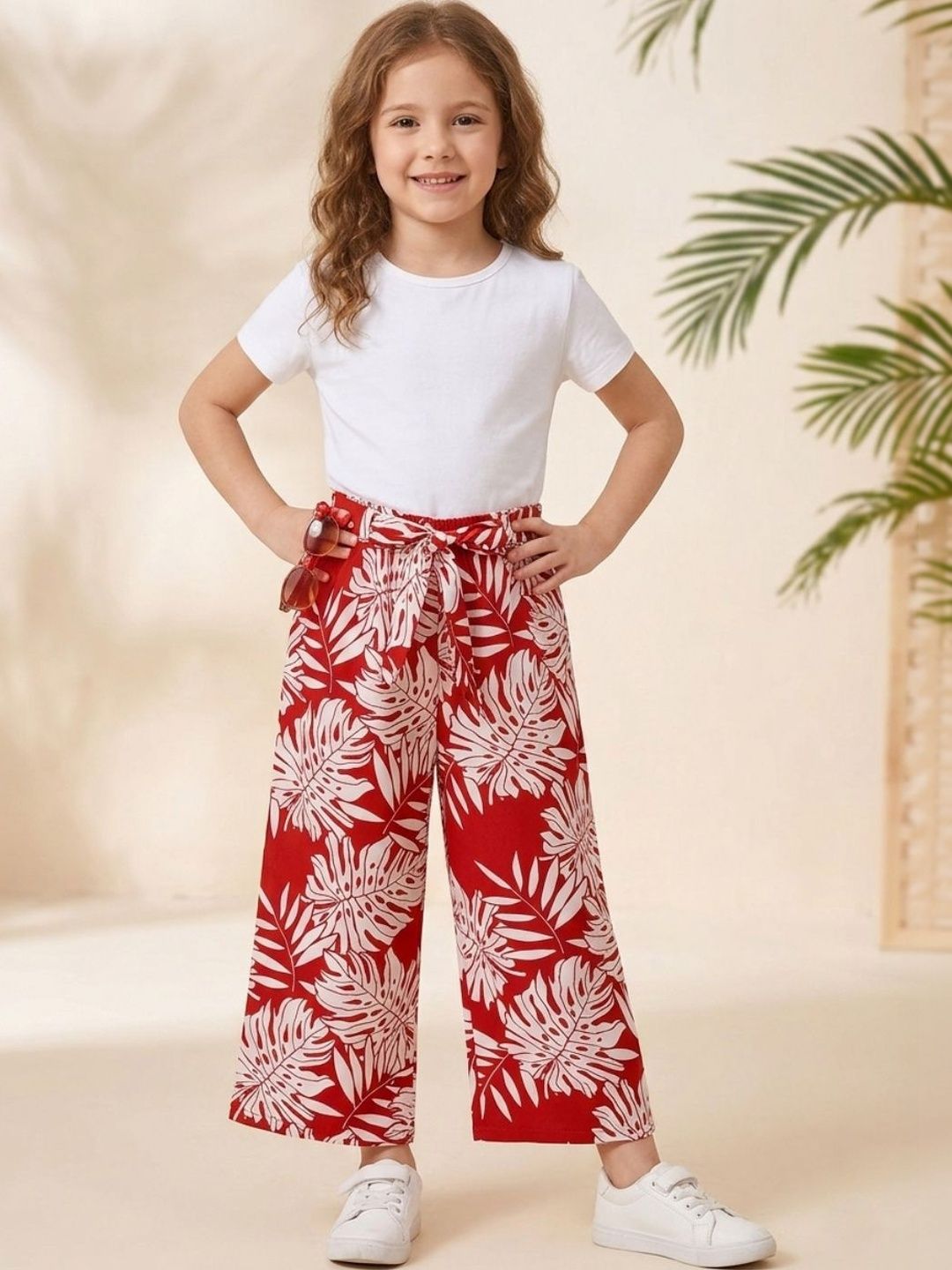 V-Mart Girls Floral Printed Cropped Palazzos-picture-29