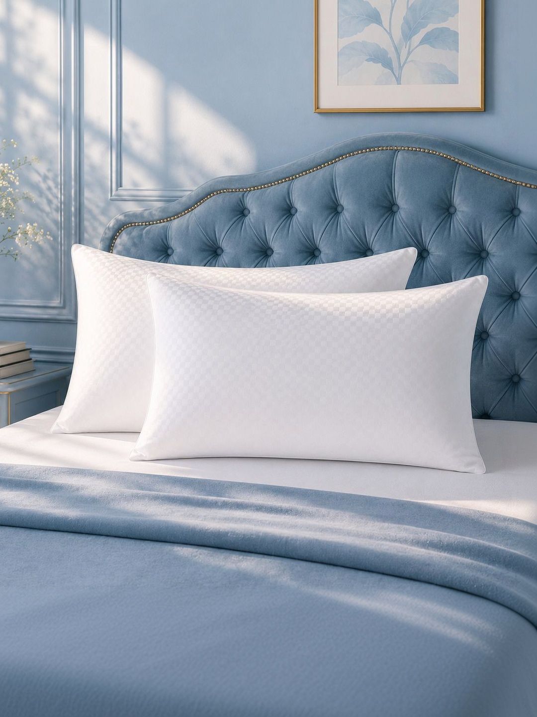 Orchid Pillows White Set of 2 Fibre Filled Cotton Breathable Sleep Pillow-picture-47