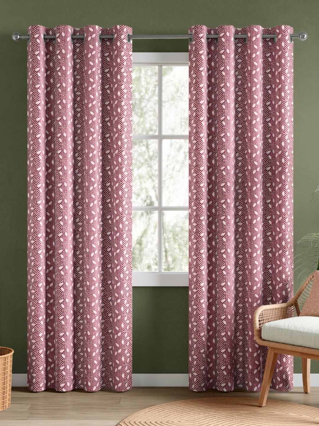 RIVERMOOR Maroon Set of 2 Door Curtain-image-38