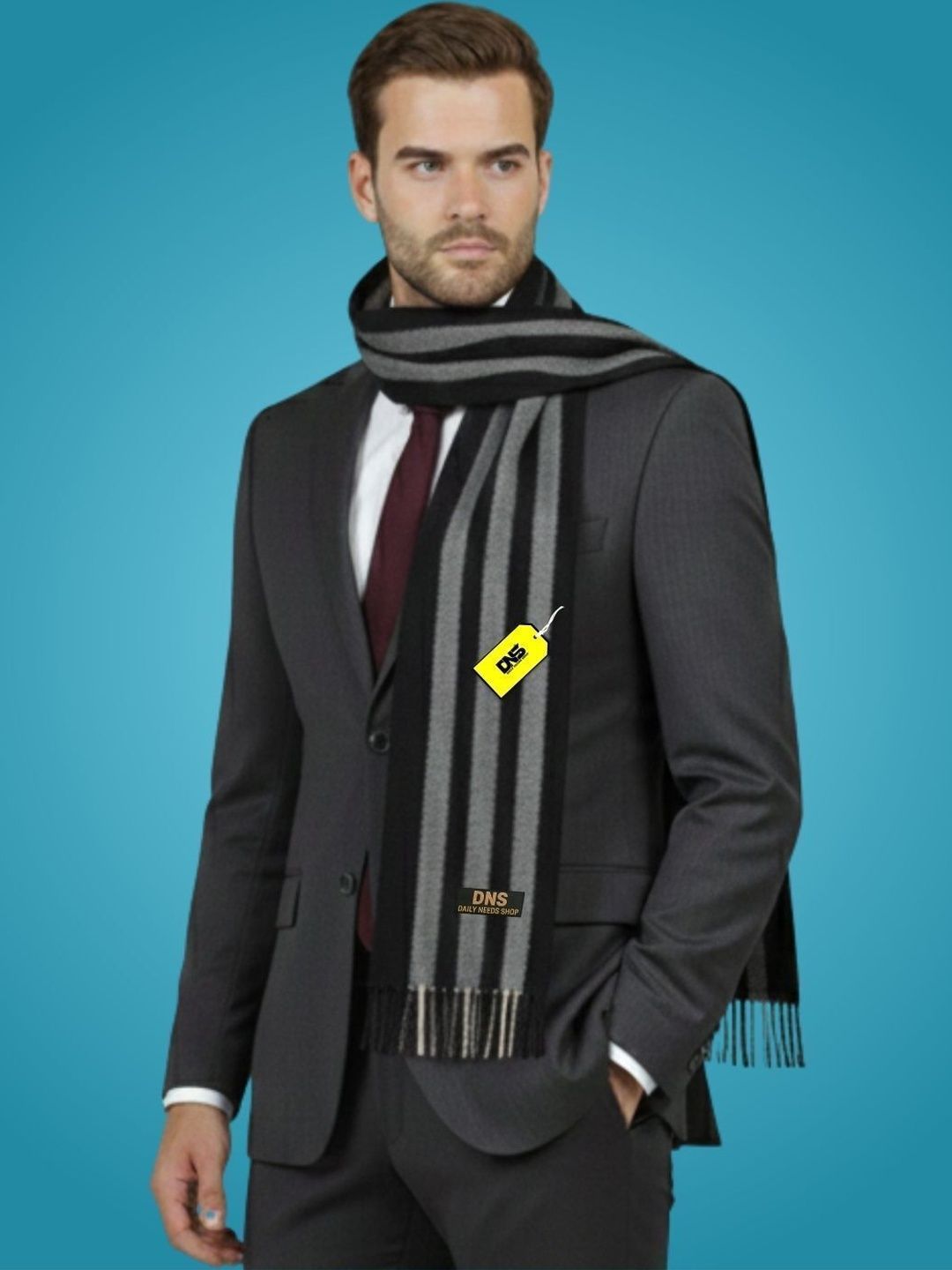 Daily Needs Shop Men Striped Merino Wool Mufflers-image-29