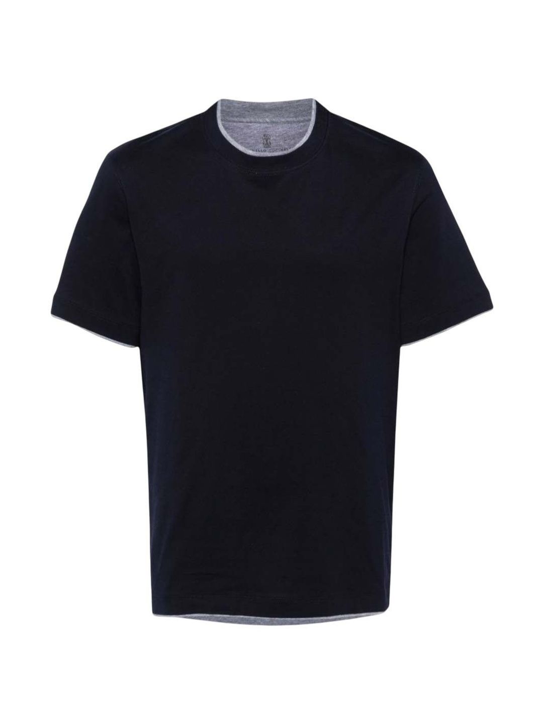 brunello cucinelli Navy Blue Solid T-Shirt-picture-30